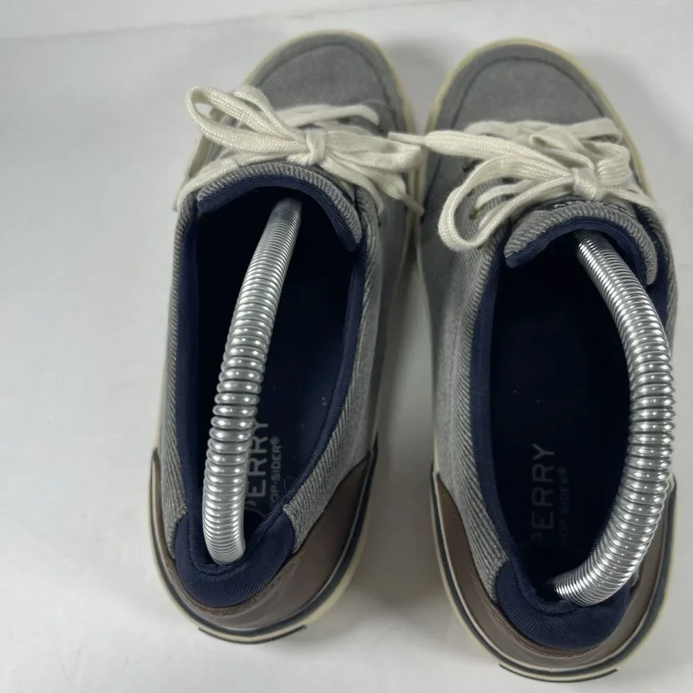 Sperry Top-Sider Men's Gray Textile Canvas Sneakers - Size 4M / EU 36